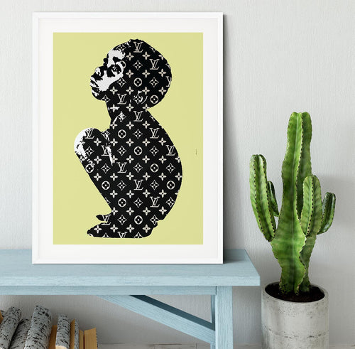 Banksy Louis Vuitton Kid Yellow Framed Print