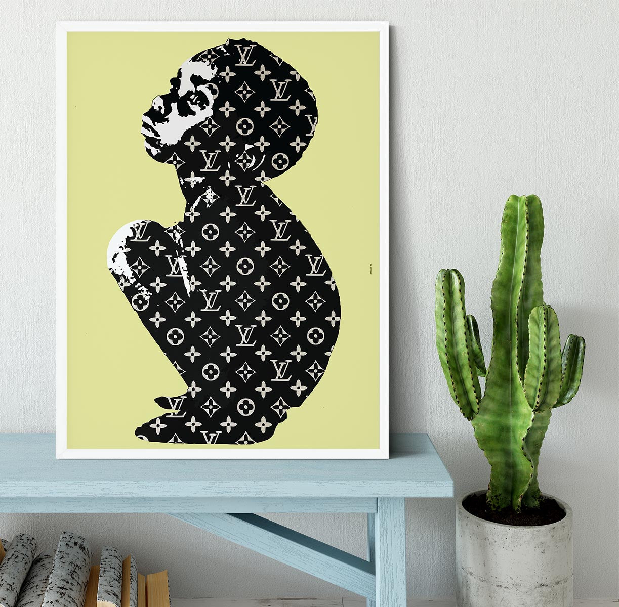 Banksy Louis Vuitton Kid Yellow Framed Print