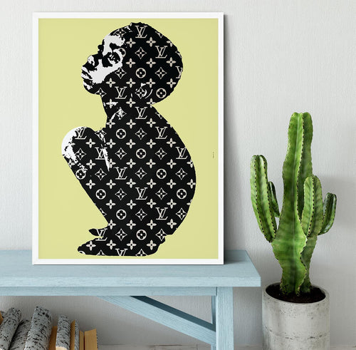 Banksy Louis Vuitton Kid Yellow Framed Print