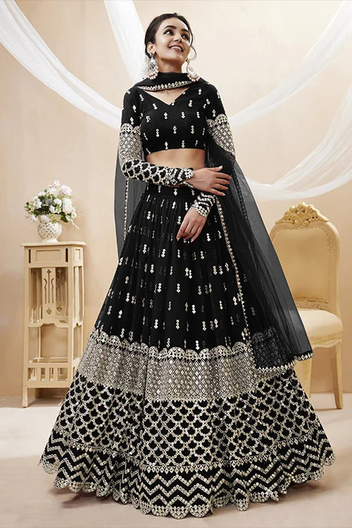 Black Color Exclusive Elegance and Stylish Lehenga Choli