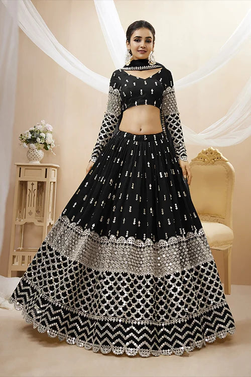 Black Color Exclusive Elegance and Stylish Lehenga Choli