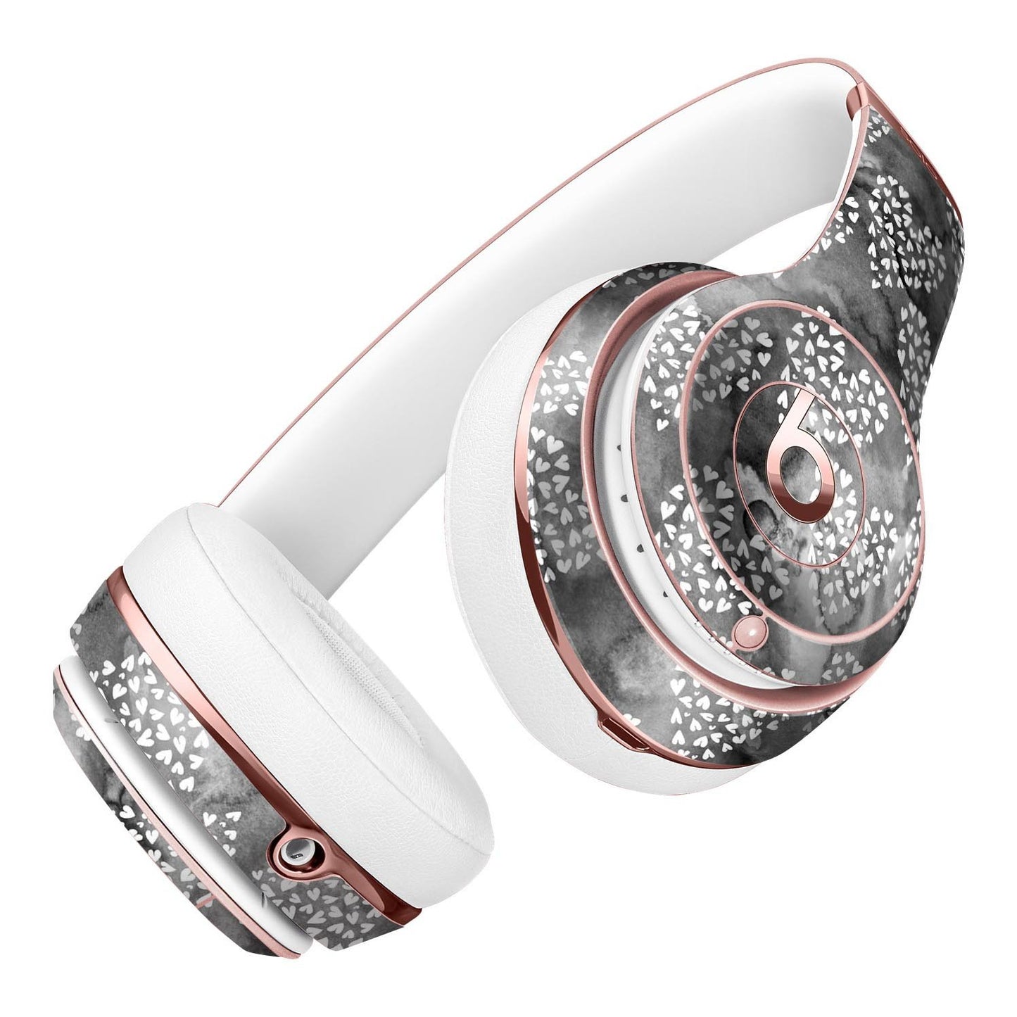 Black and White Watercolor Hearts Full-Body Skin Kit for the Beats by