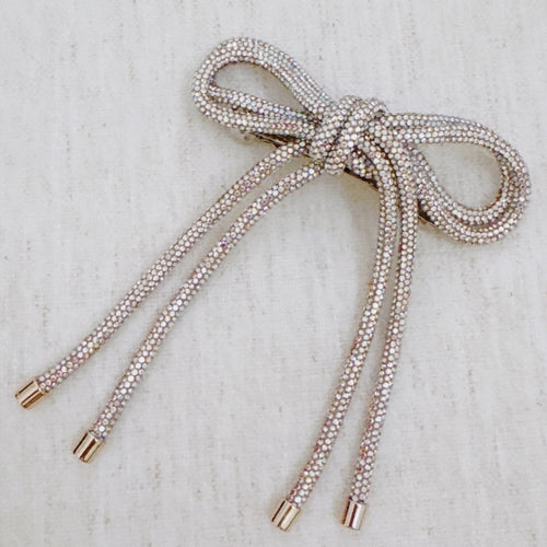 Bling Tube Bow Hair Clip