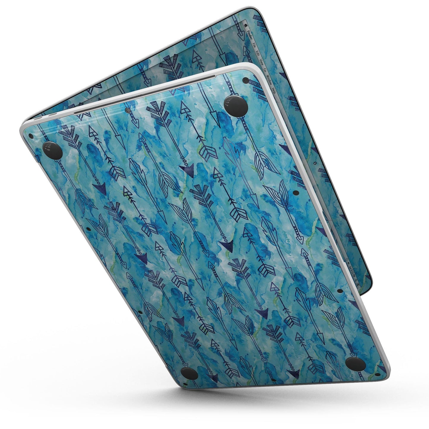 Blue Tribal Arrow Pattern - MacBook Pro with Touch Bar Skin Kit
