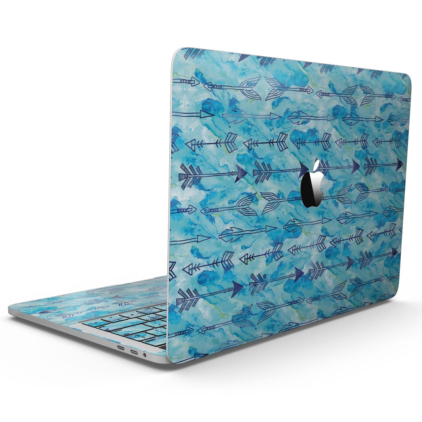 Blue Tribal Arrow Pattern - MacBook Pro with Touch Bar Skin Kit