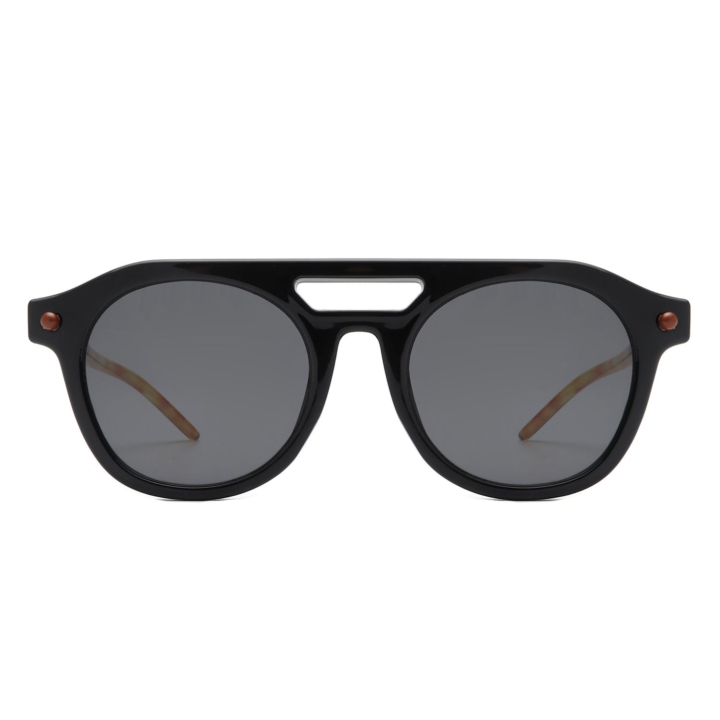 Daelis - Retro Brow-Bar Circle Vintage Inspired Round Sunglasses