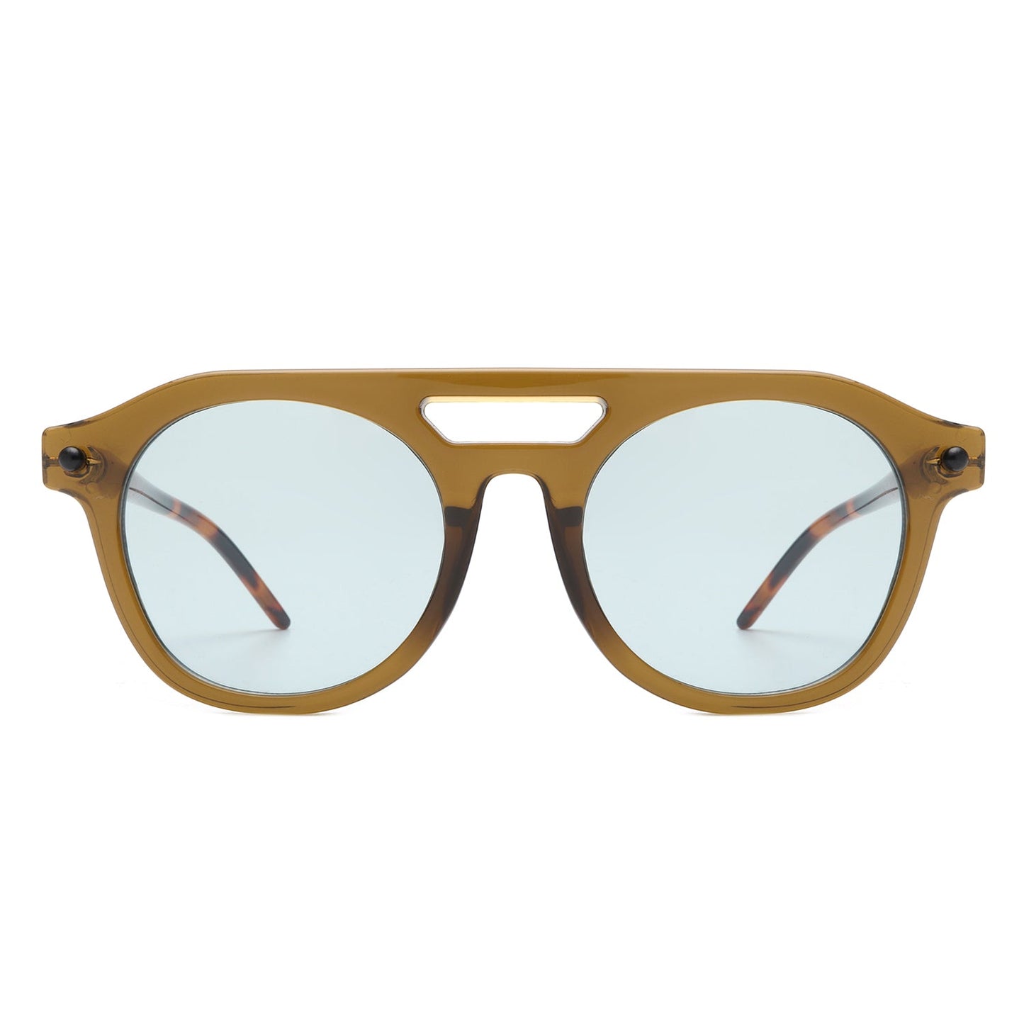 Daelis - Retro Brow-Bar Circle Vintage Inspired Round Sunglasses