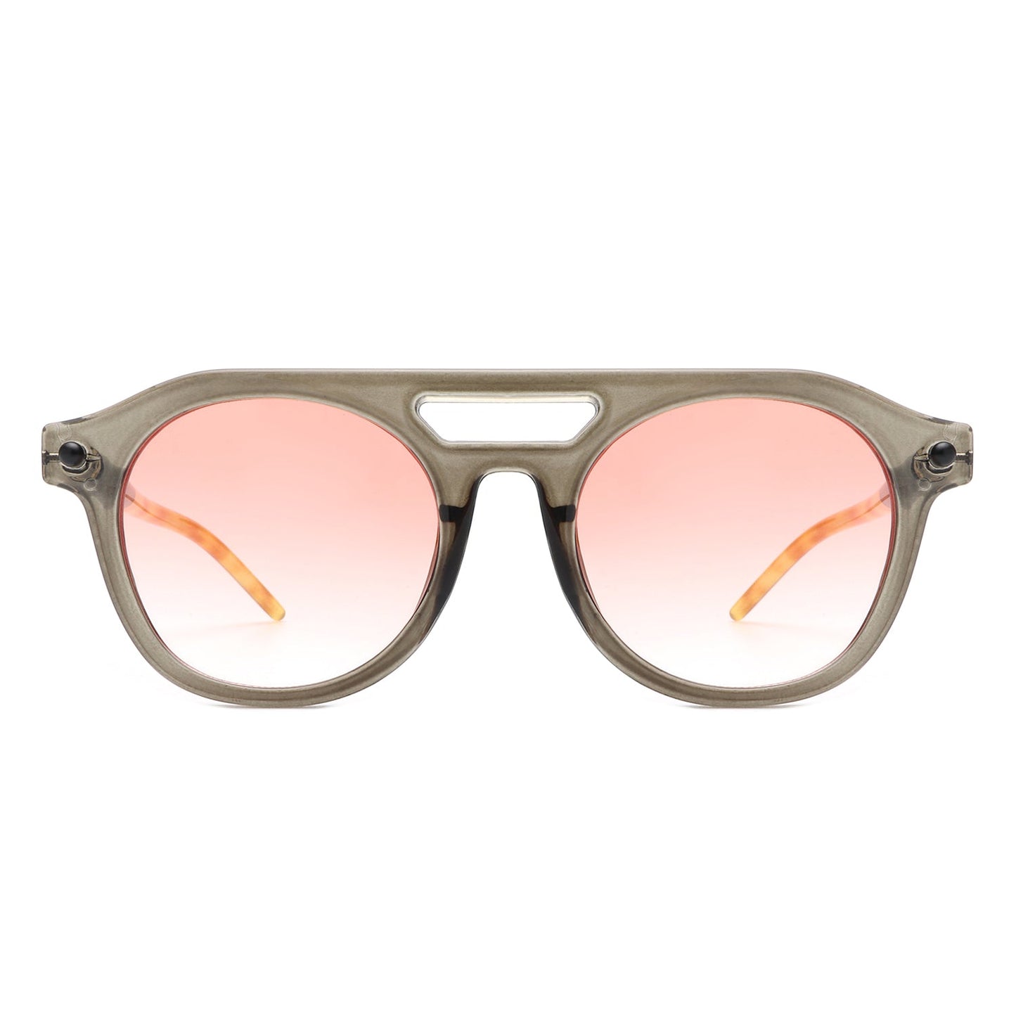 Daelis - Retro Brow-Bar Circle Vintage Inspired Round Sunglasses