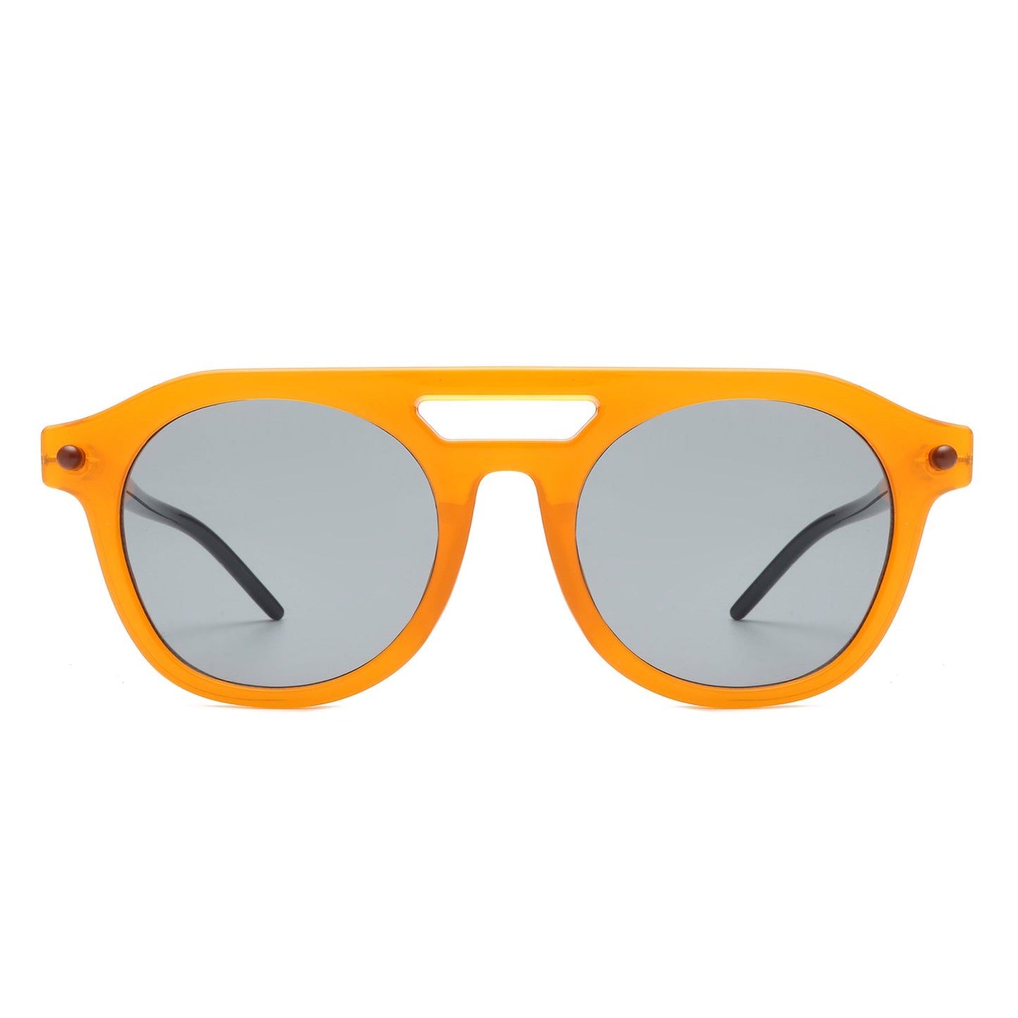 Daelis - Retro Brow-Bar Circle Vintage Inspired Round Sunglasses