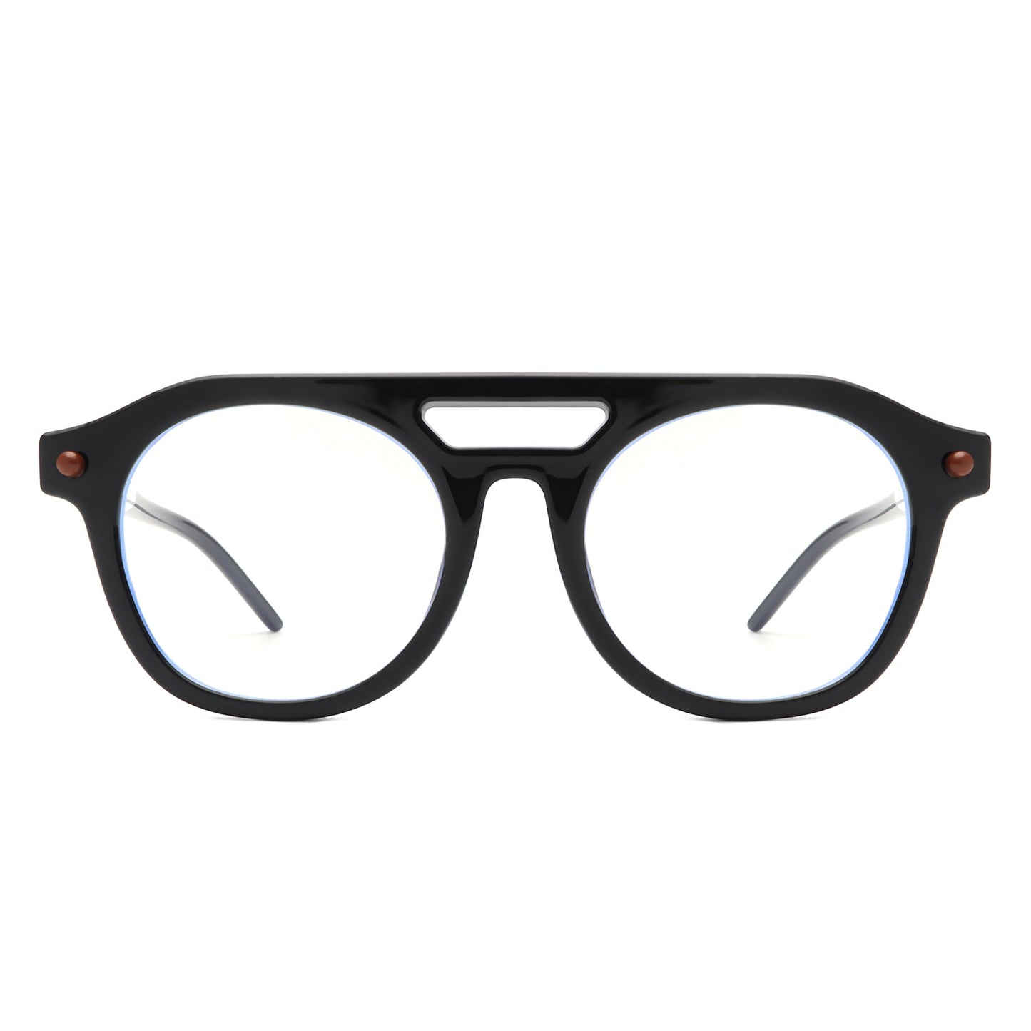 Daelis - Retro Brow-Bar Circle Vintage Inspired Round Sunglasses