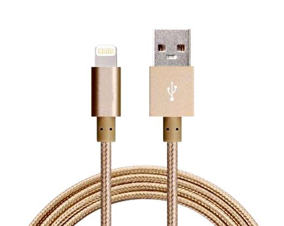 ASTROTEK 1m USB Lightning Data Sync Charger Gold Color Cable for