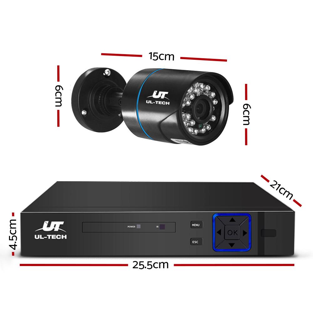 UL-TECH 1080P Security Camera System 4CH DVR with 2 CCTV Bullet