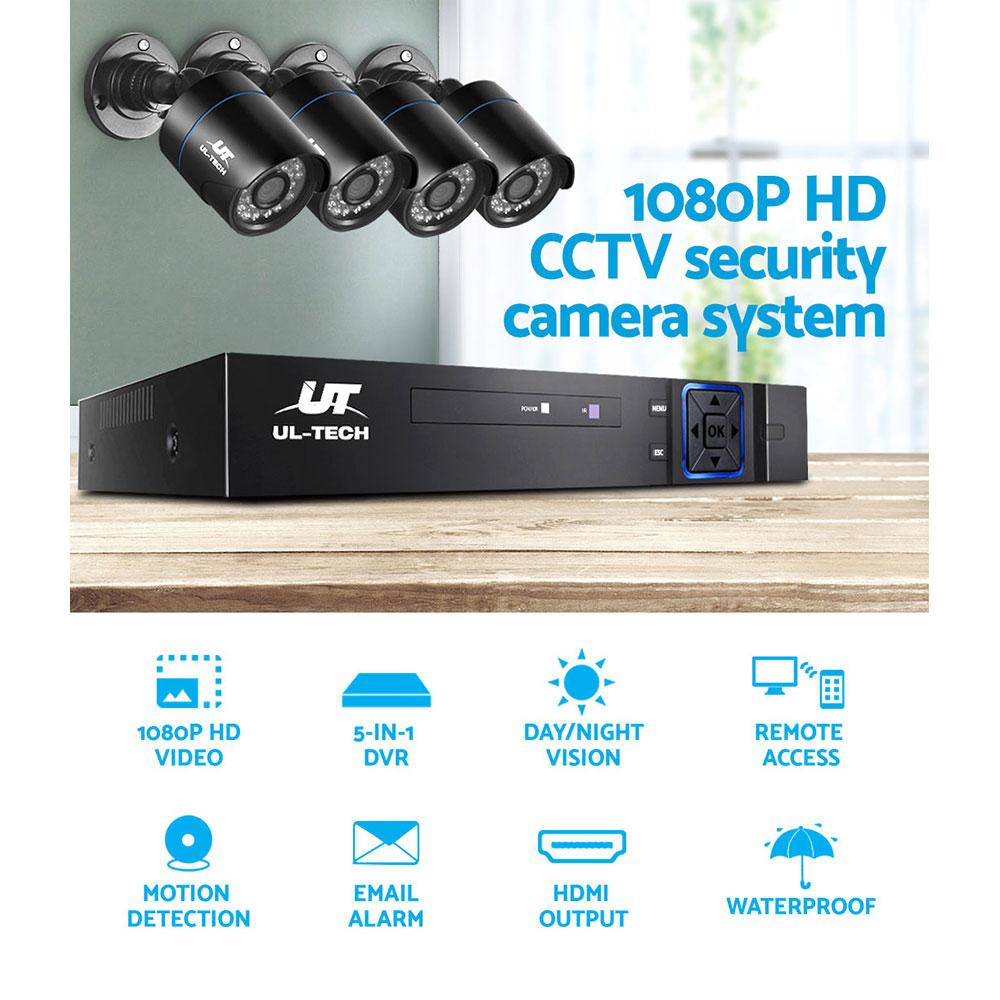 UL-TECH 1080P Security Camera System 4CH DVR with 4 CCTV Bullet