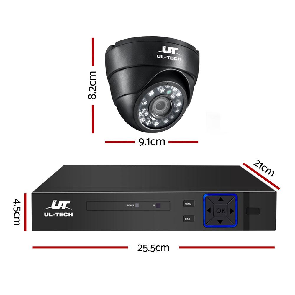 UL-TECH 1080P Security Camera System 4CH DVR with 4 CCTV Dome Cameras