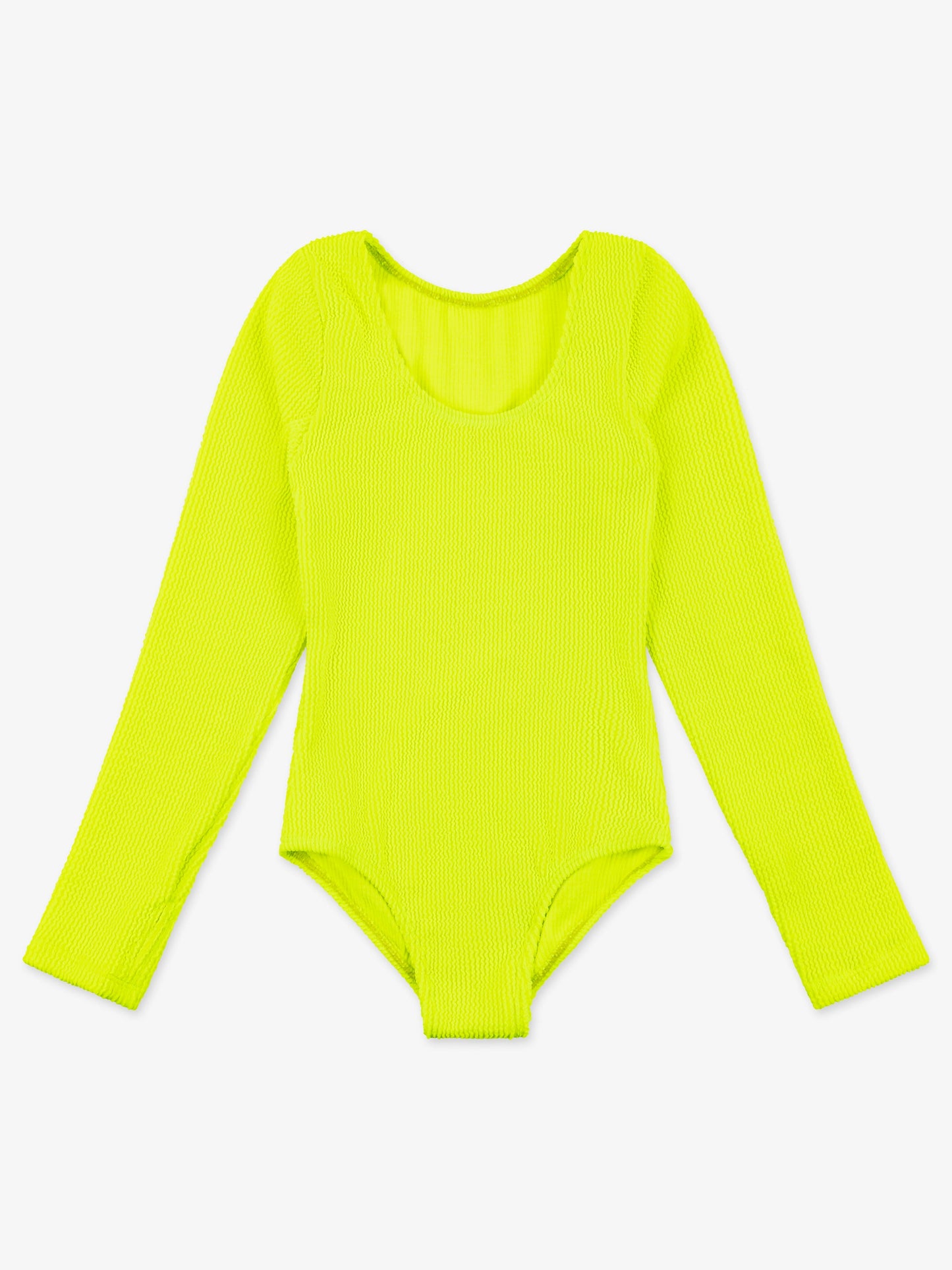Crinkle Long Sleeve One Piece Swimsuit