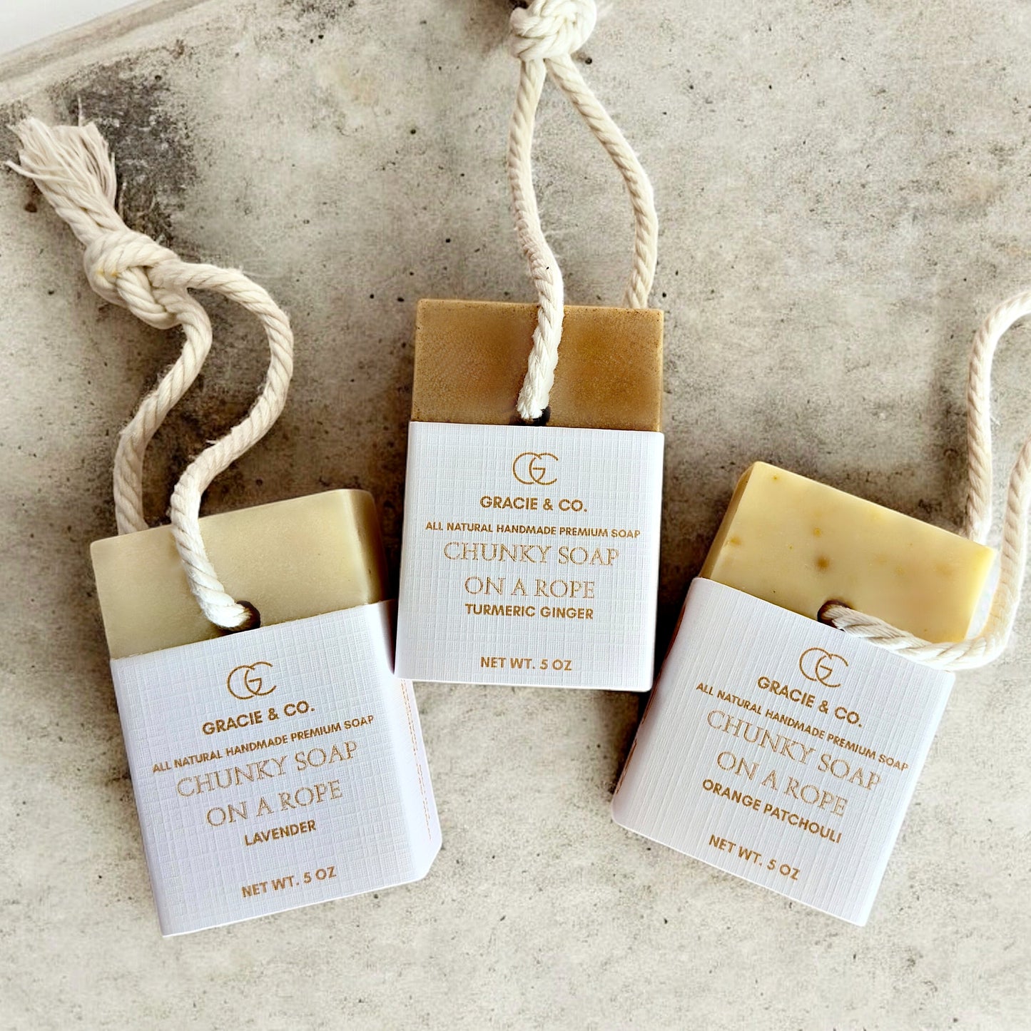 Chunky Soap On A Rope Rose Bergamot