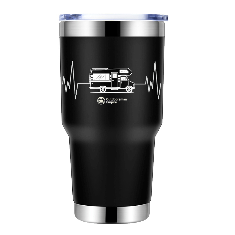 Camping Cardiogram 30oz Insulated Vacuum Sealed Tumbler