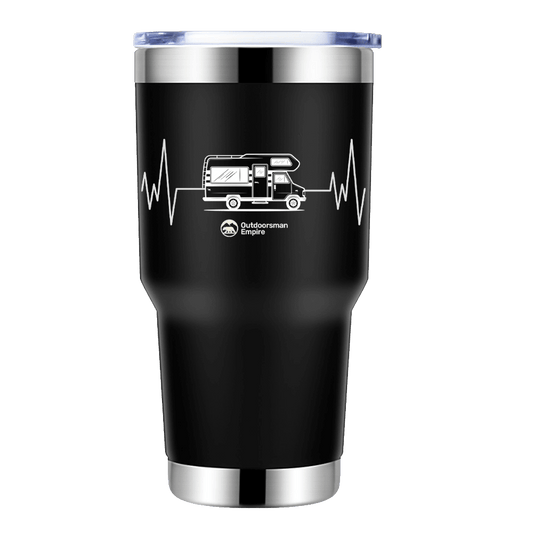 Camping Cardiogram 30oz Insulated Vacuum Sealed Tumbler