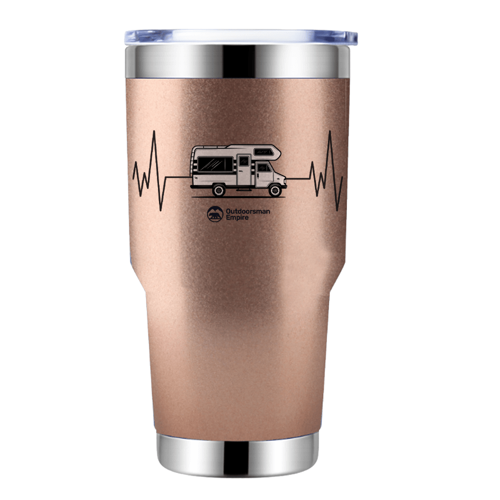 Camping Cardiogram 30oz Insulated Vacuum Sealed Tumbler