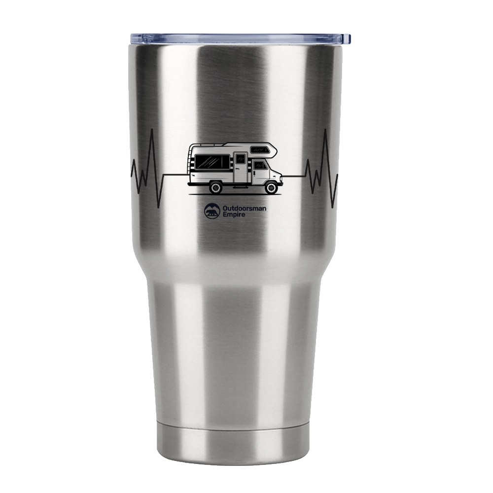Camping Cardiogram 30oz Insulated Vacuum Sealed Tumbler