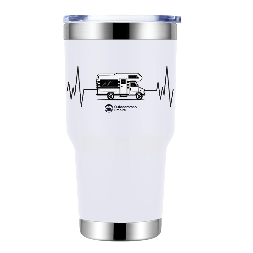 Camping Cardiogram 30oz Insulated Vacuum Sealed Tumbler