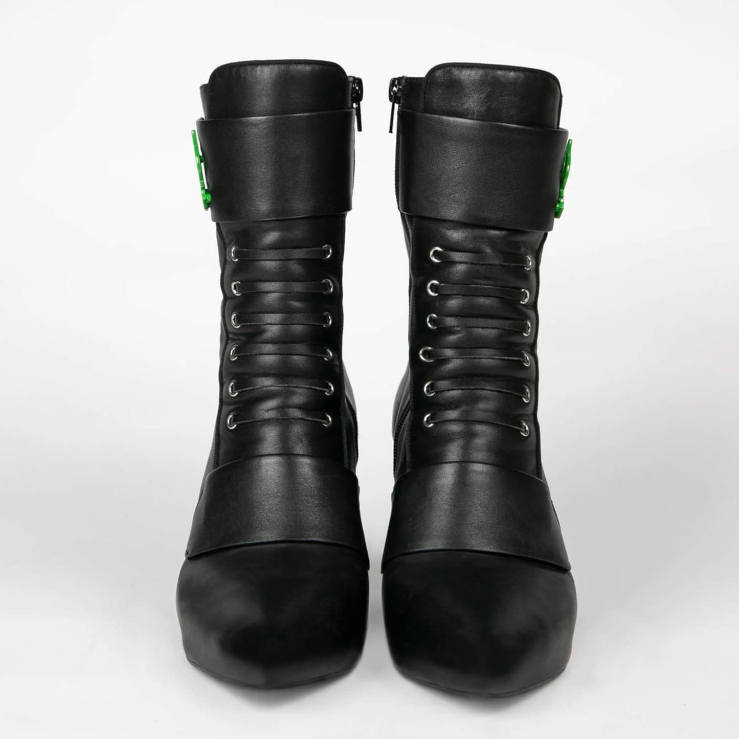 Michaela V Marta Black Leather Knee-High Boots