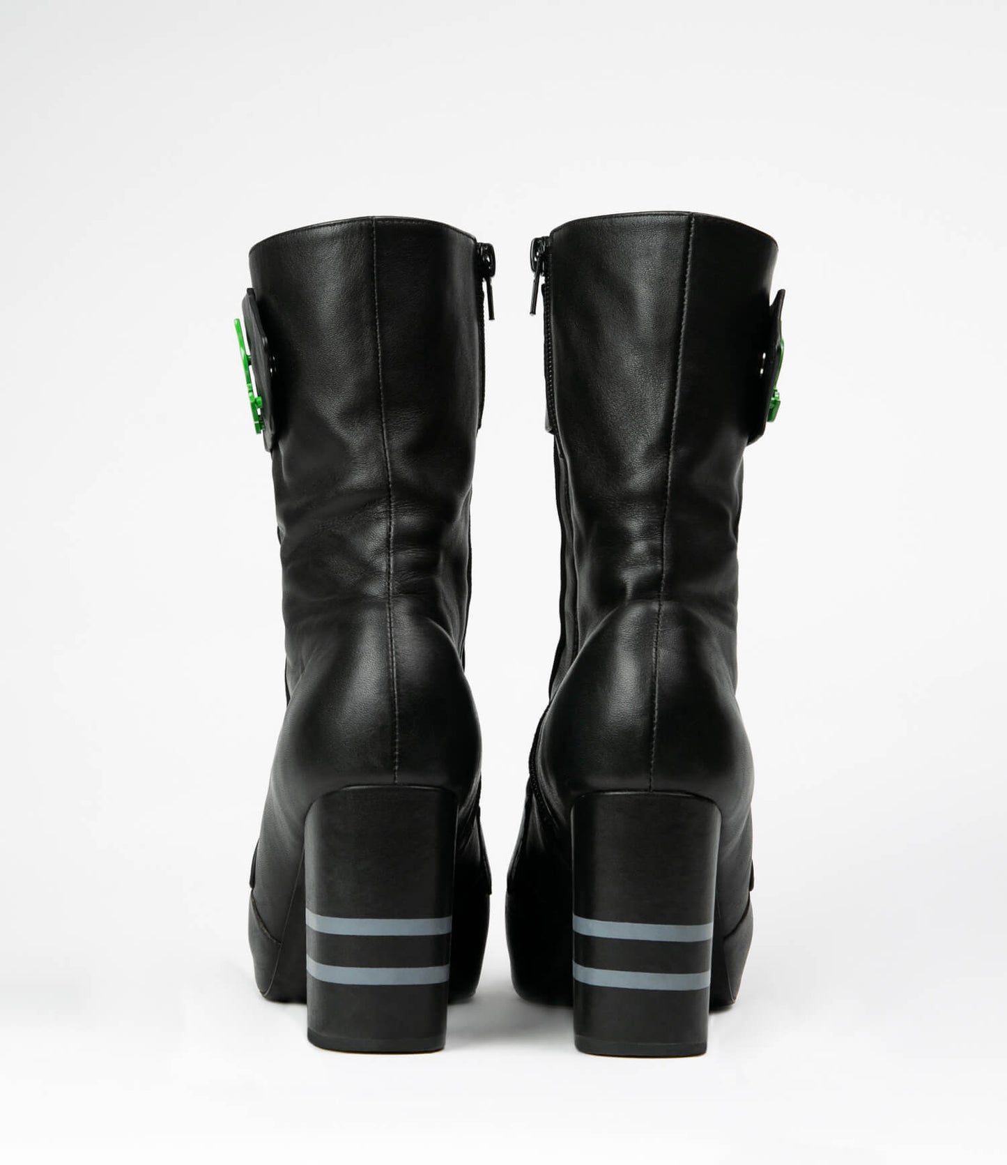 Michaela V Marta Black Leather Knee-High Boots