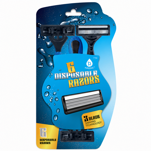 6 Disposable Razors – 3-Blade Shaving Surface Technology