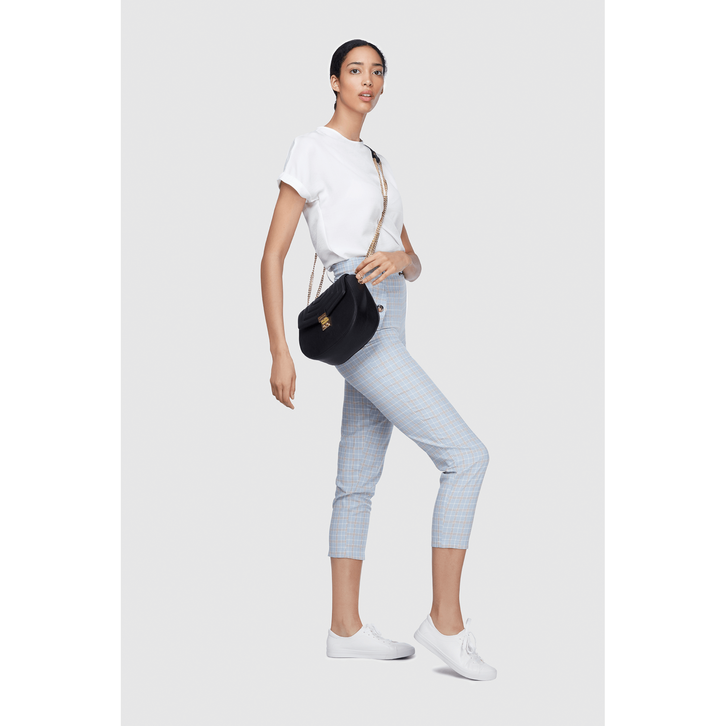 Courtney Grey Quilt Vegan Cross-Body Bag