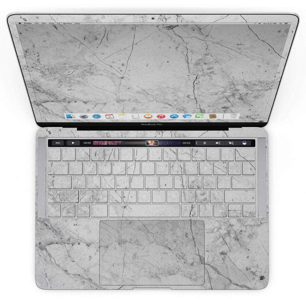 Cracked Marble Surface - MacBook Pro with Touch Bar Skin Kit