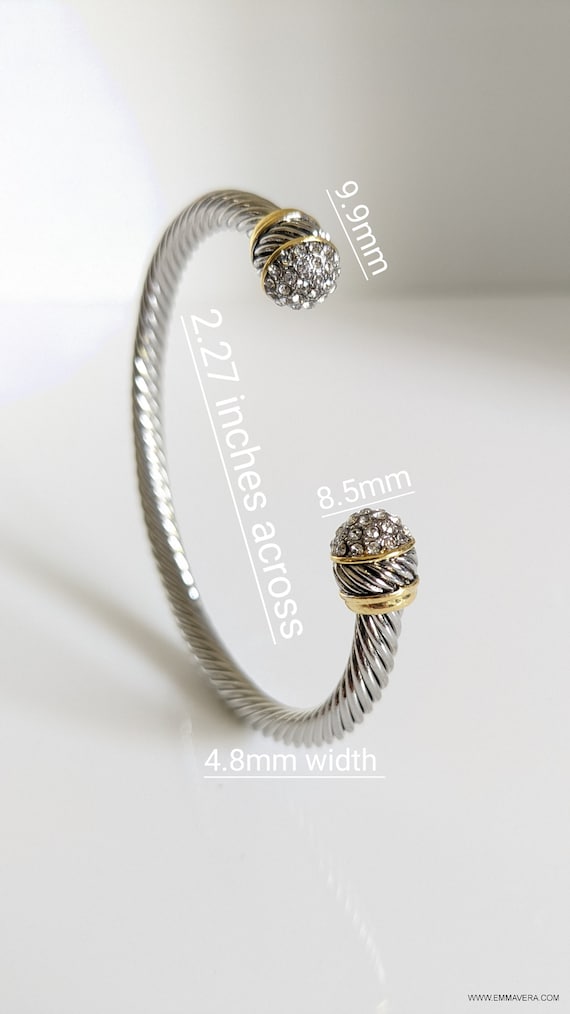 Cuff Bracelet, Open Cuff Bracelet, 18K Gold filled cable bracelet,
