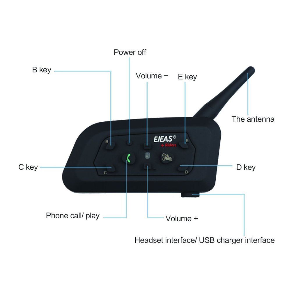 Bluetooth Motorcycle Interphone Helmet Intercom Headset