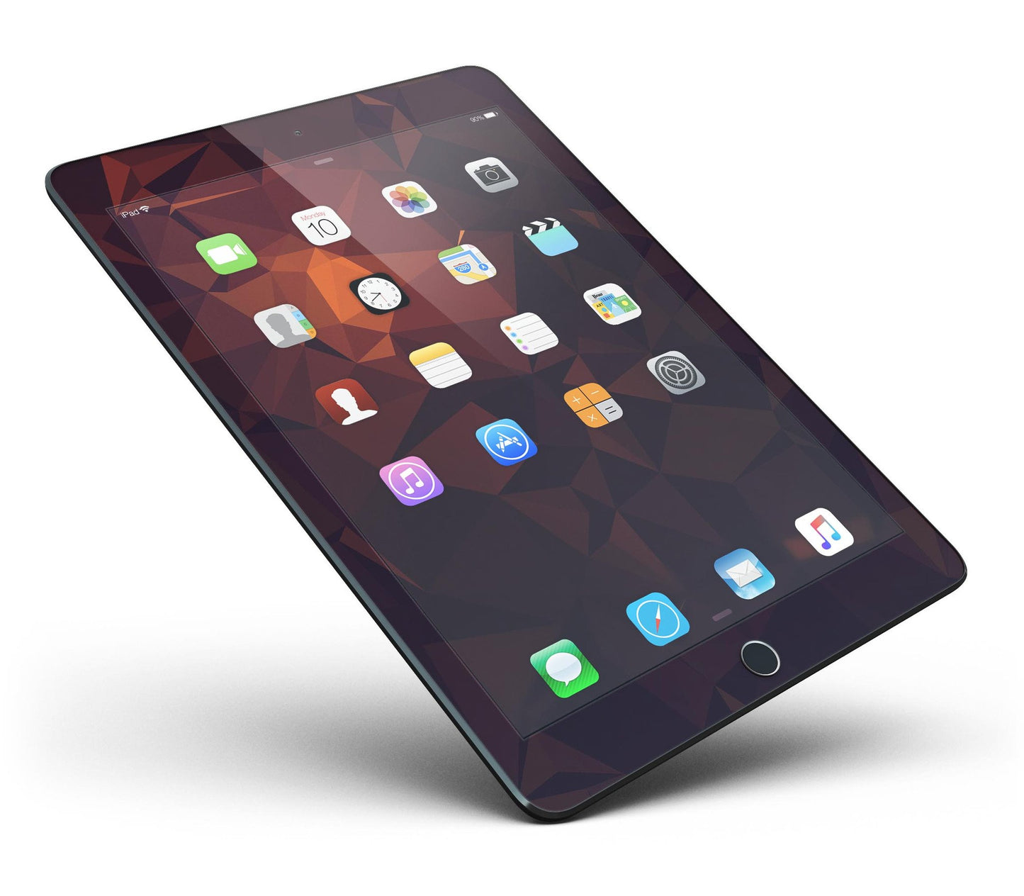 Dark Red Geometric V15 Full Body Skin for the iPad Pro (12.9" or 9.7"