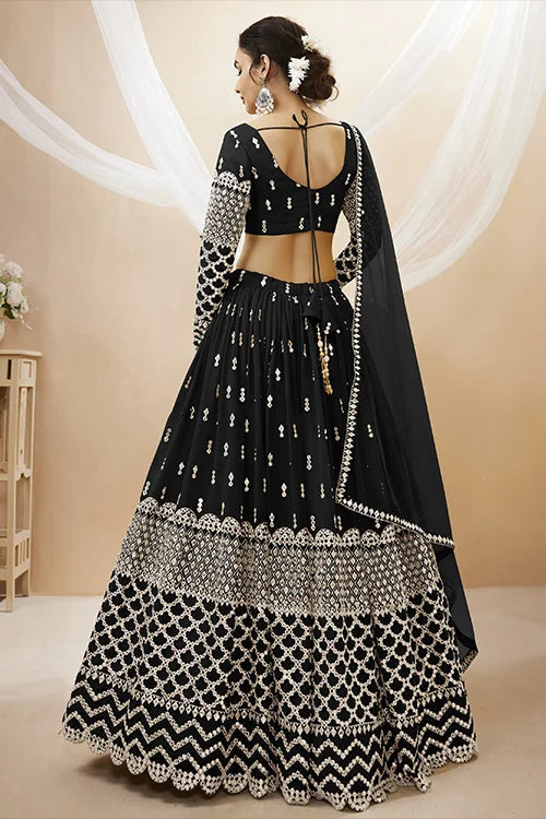 Black Color Exclusive Elegance and Stylish Lehenga Choli