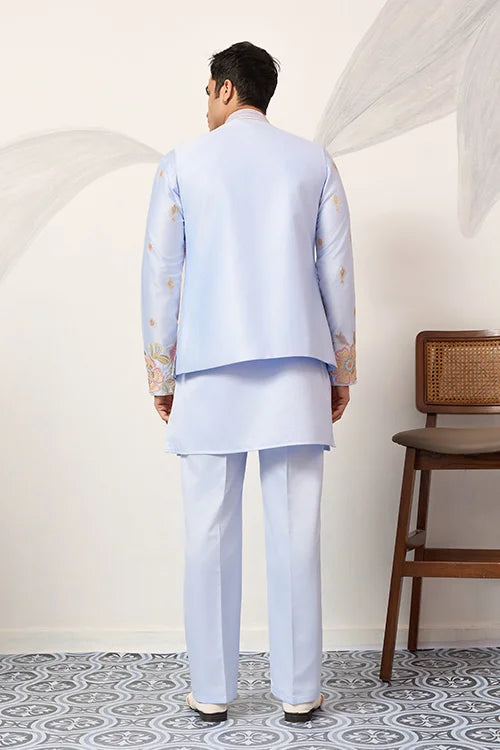Luxury Carnival Function Special Mens Wear Koti Kurta Set