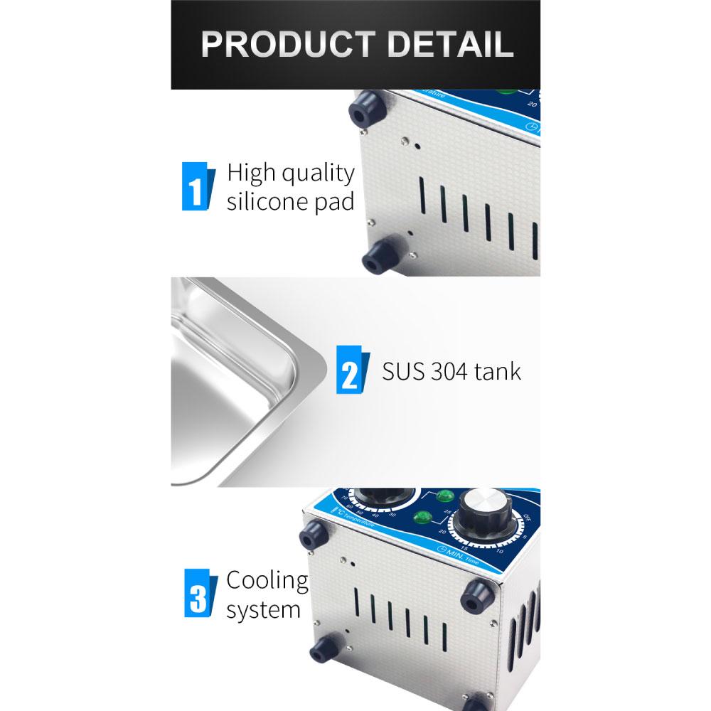 2L Digital Ultrasonic Cleaner Jewelry Ultra Sonic Bath Degas Parts