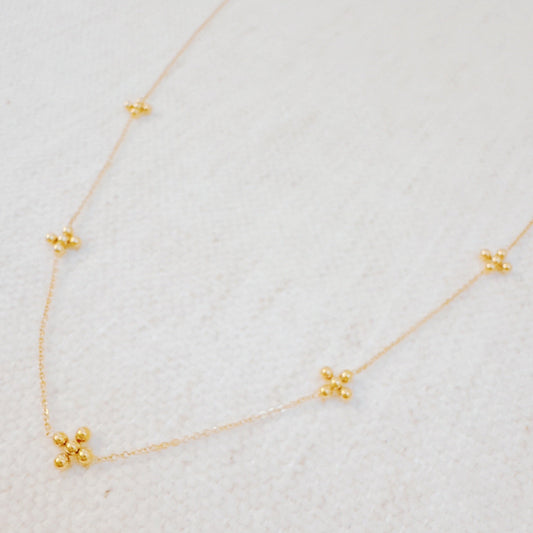 Dot Dot Golden Cross Necklace - Water & Tarnish Resistant