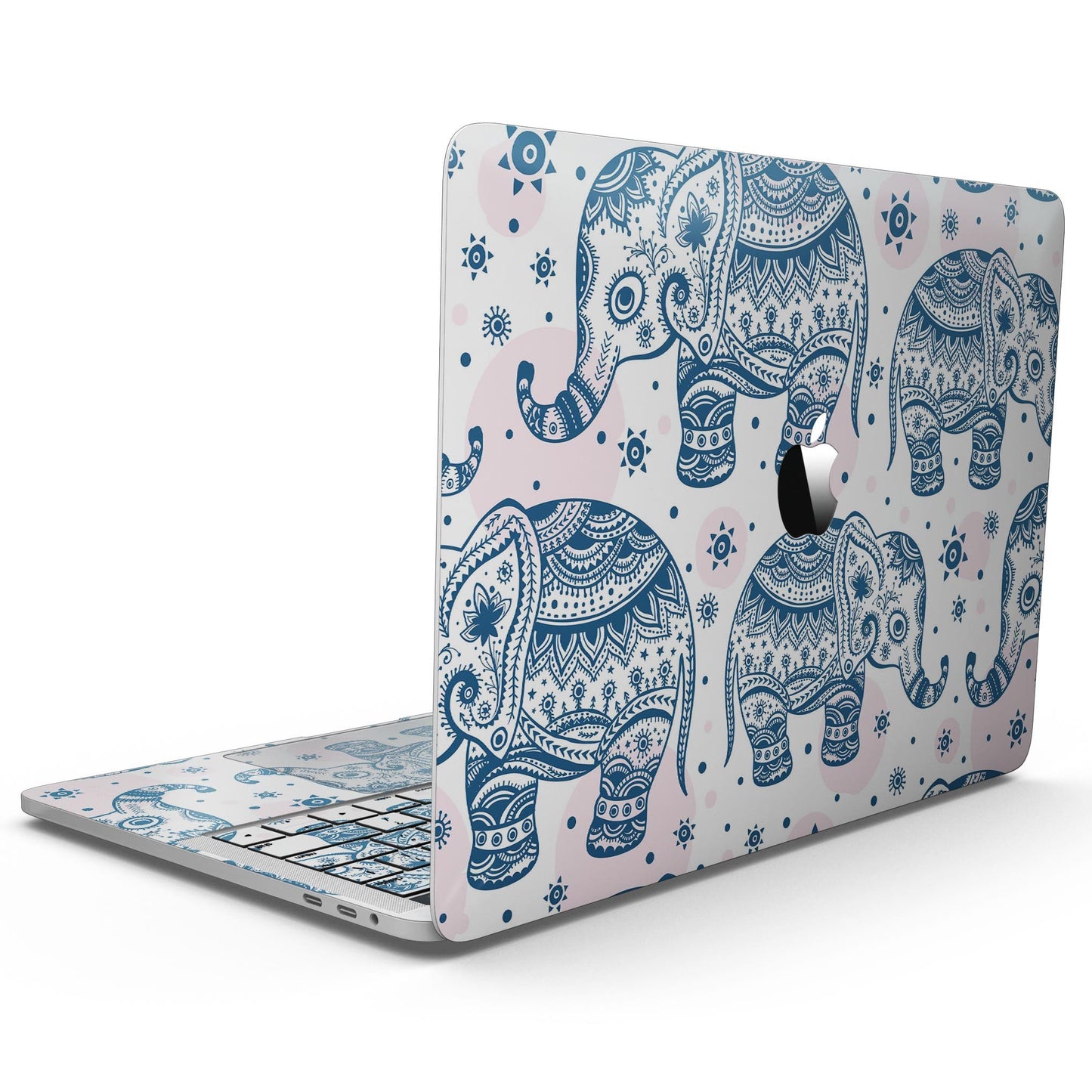Ethnic Navy Seamless Aztec Elephant - MacBook Pro with Touch Bar Skin