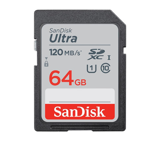SANDISK 64GB Ultra SDHC SDXC UHS-I Memory Card 120MB/s Full HD Class