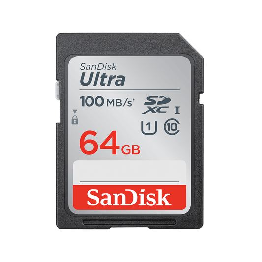 SANDISK 64GB Ultra SDHC SDXC UHS-I Memory Card 100MB/s Full HD Class
