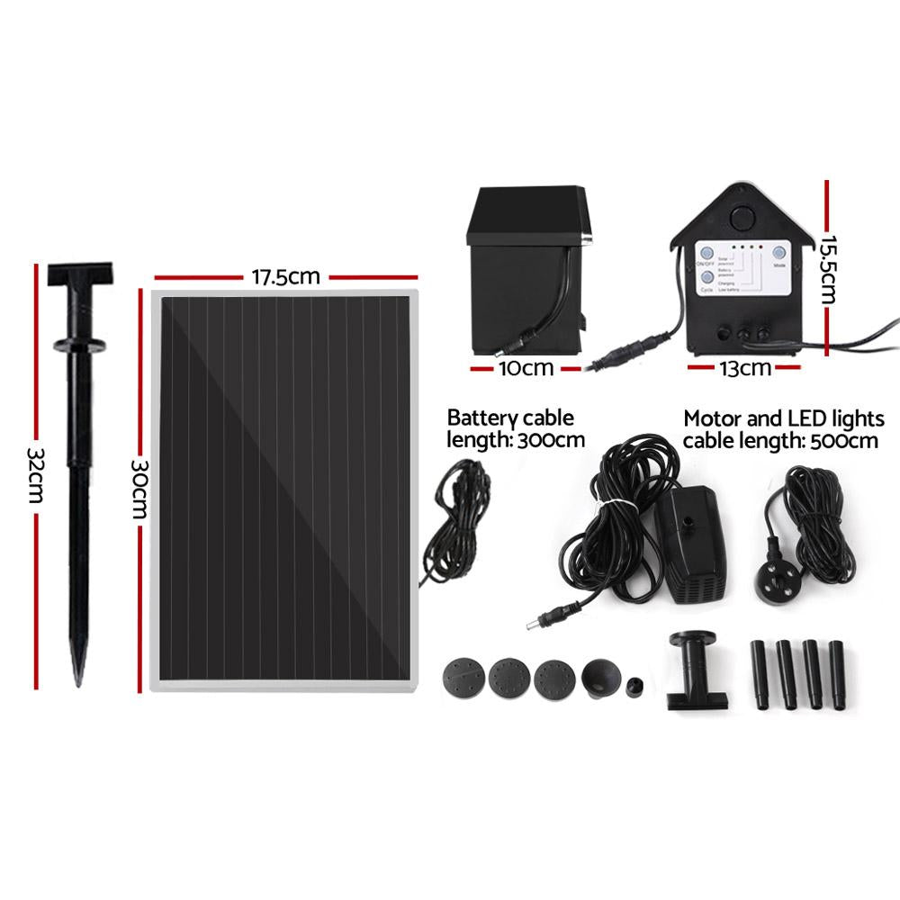 Gardeon Solar Pond Pump Submersible Water Fountain with Battery Kit