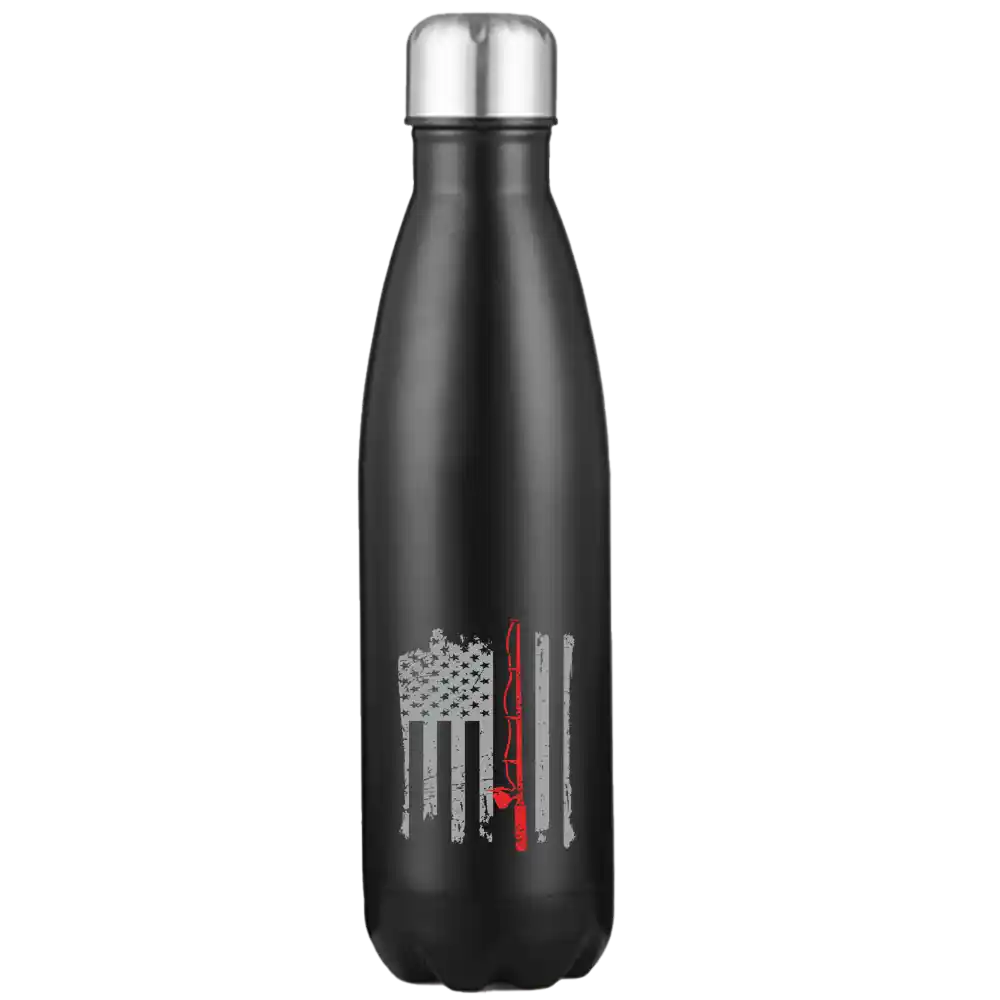 Fishing Rod American Flag 17oz Stainless Water Bottle