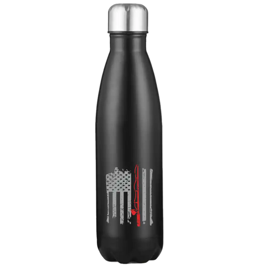 Fishing Rod American Flag 17oz Stainless Water Bottle