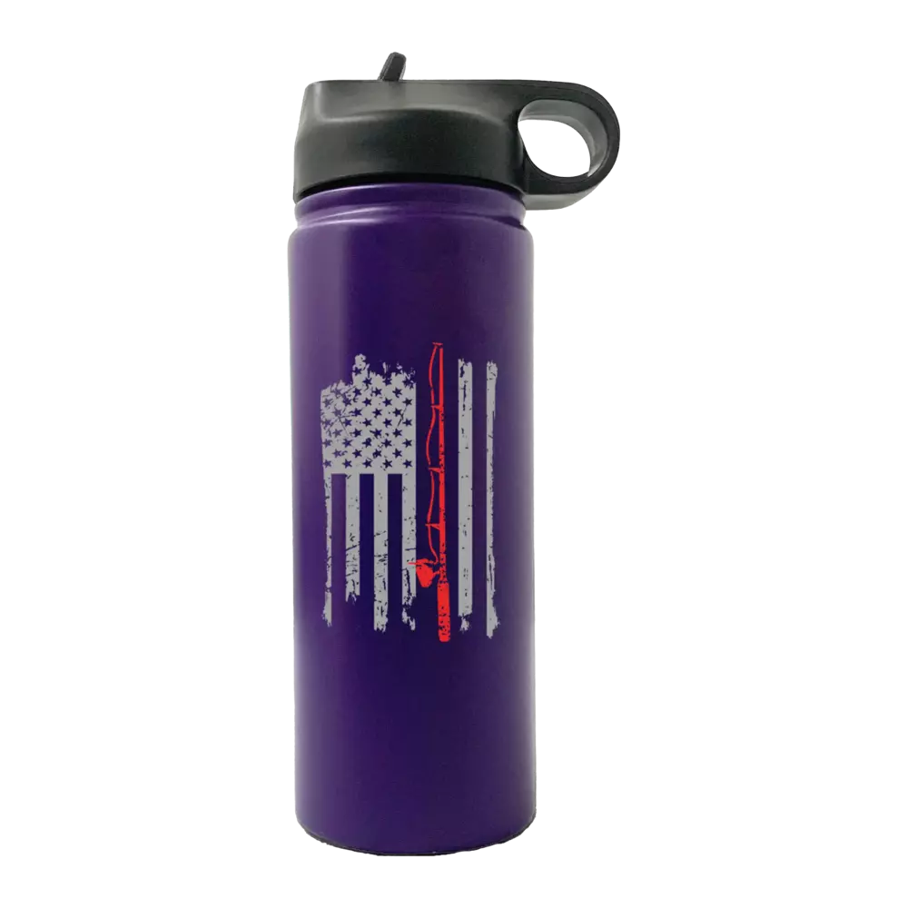 Fishing Rod American Flag 20oz Sport Bottle