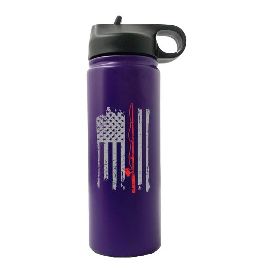 Fishing Rod American Flag 20oz Sport Bottle