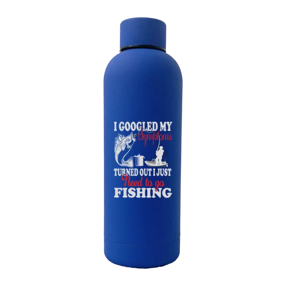 Fishing Symptoms 17oz Stainless Rubberized Water Bottle