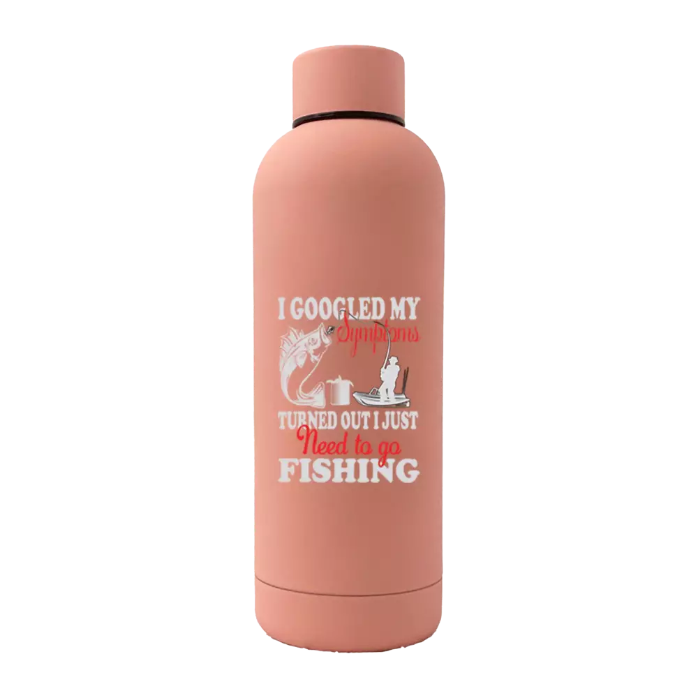 Fishing Symptoms 17oz Stainless Rubberized Water Bottle