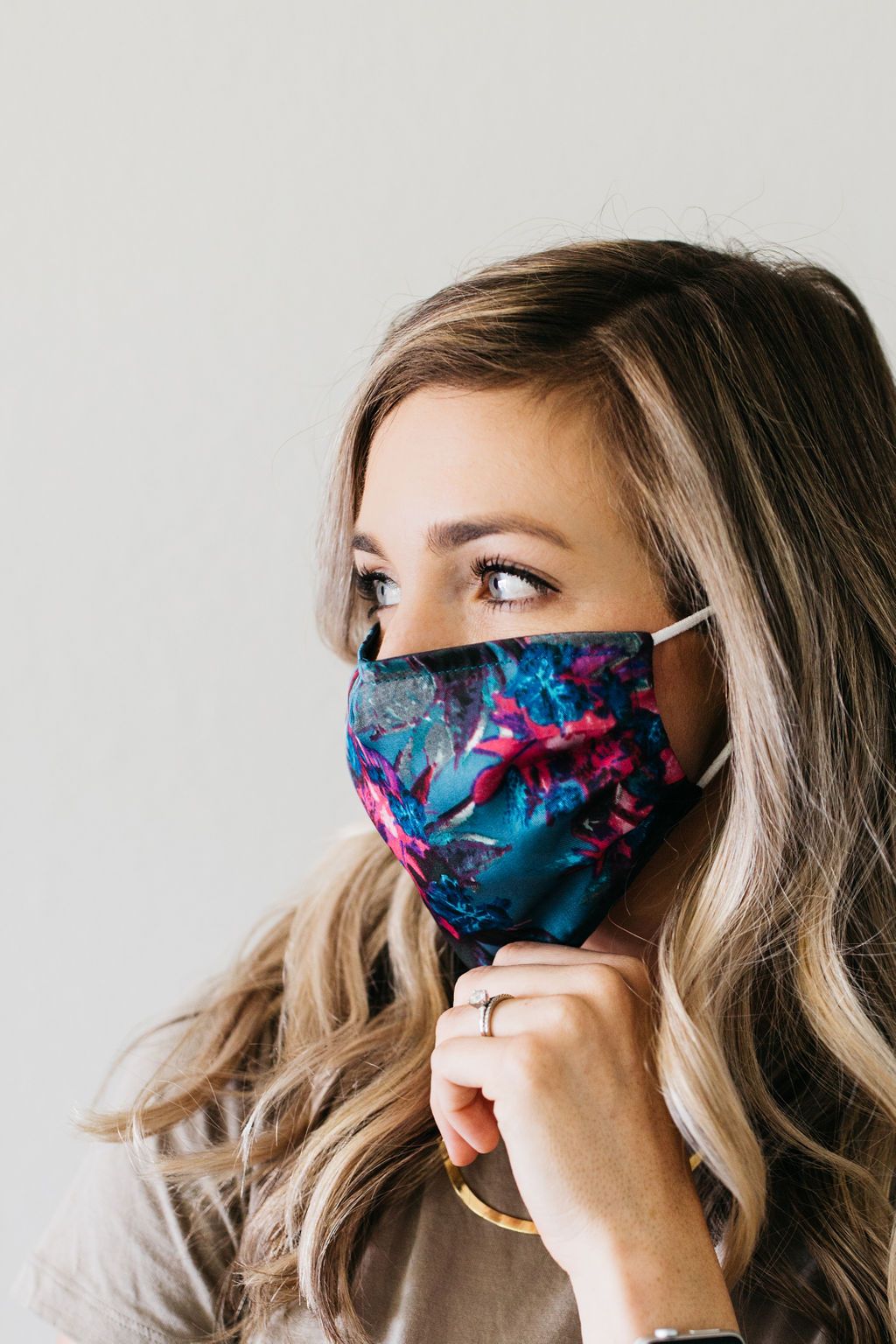Floral Satin Face Mask