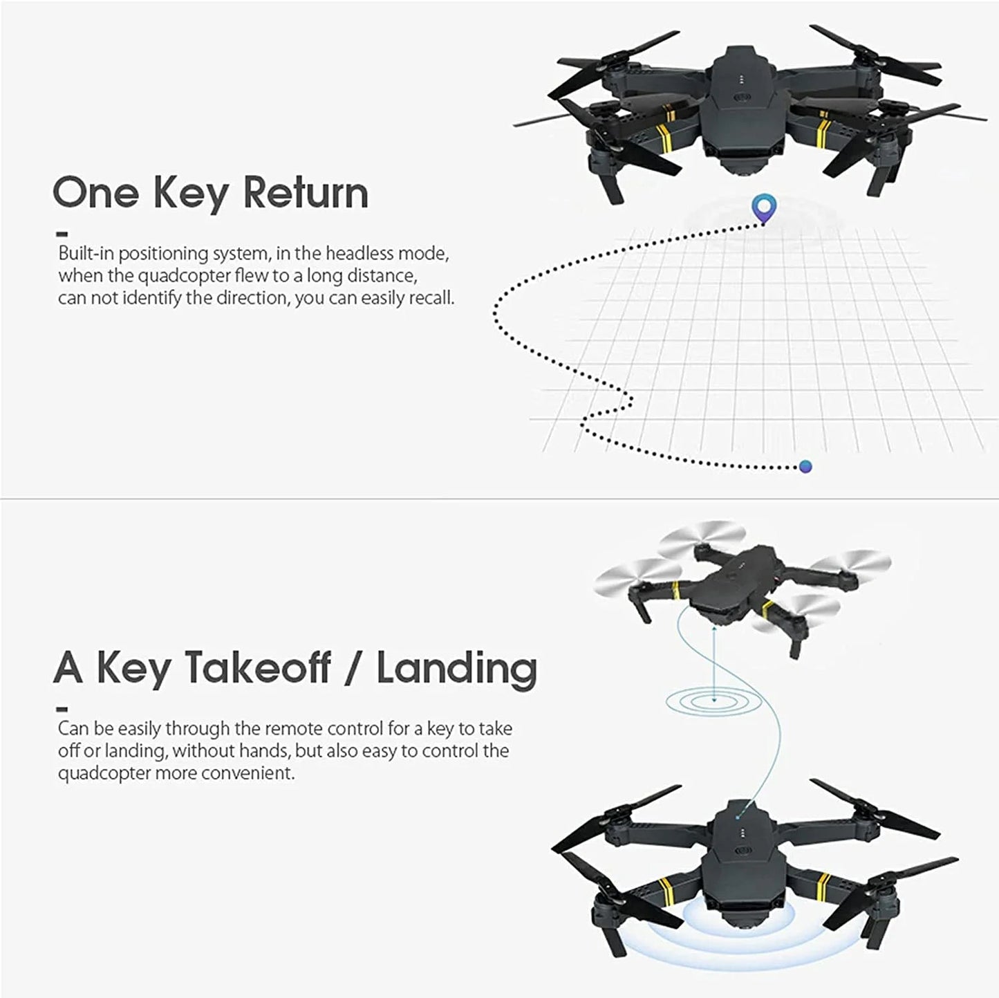 4K HD Dual Camera RC FPV WiFi Portable Wide Angle Foldable Quadcopter