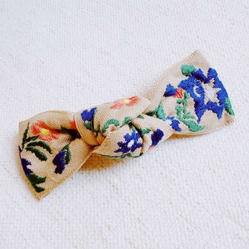 French Floral Embroidered Hair Clip